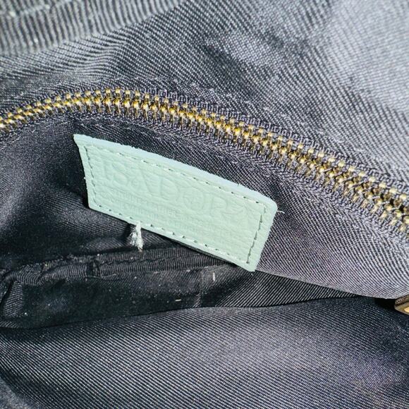 ISADORO Genuine Pebbled Italian Leather Olive Green Double Zipper Crossbody Bag - Picture 12 of 12